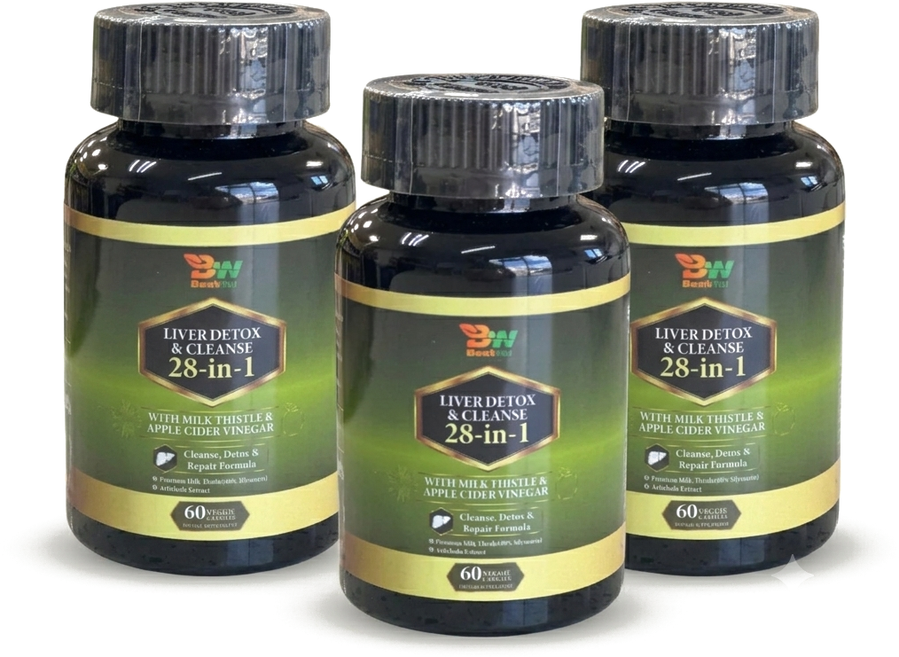 Tres frascos de Liver Detox 28-en-1